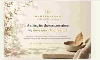 Mahaprayaan — A Community Initiative. A space for the conversations we don't know how to start.
